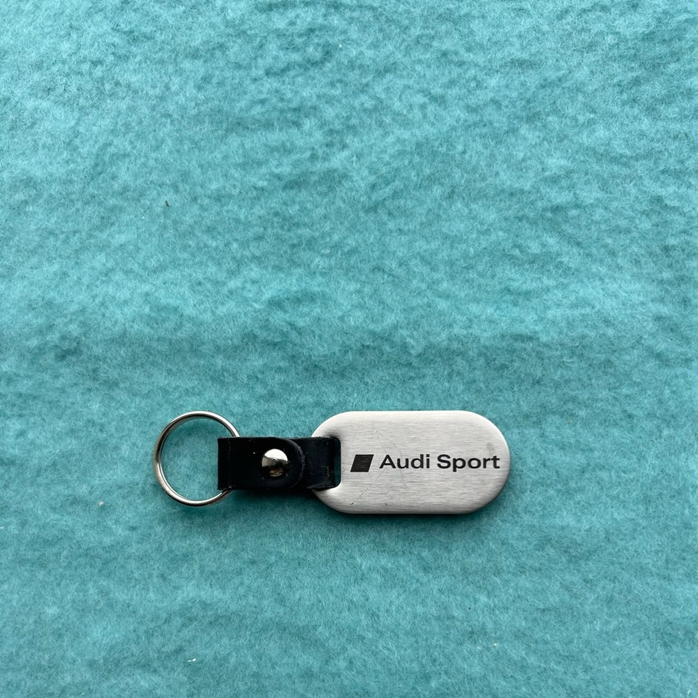 Vintage hard to find Audi Sport metal and leather keyring